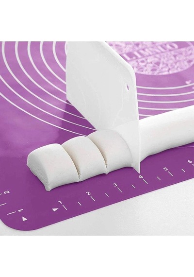Mor Silikon Hamur Açma Matı 45x65 Cm Ölçülü Kaymaz Yapışmaz Profesyonel Yoğurma Matı