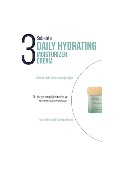 Daily Hydrating Moisturizer Cream Jojoba Oil Shea Butter 24 Saat Etkili Nemlendirici