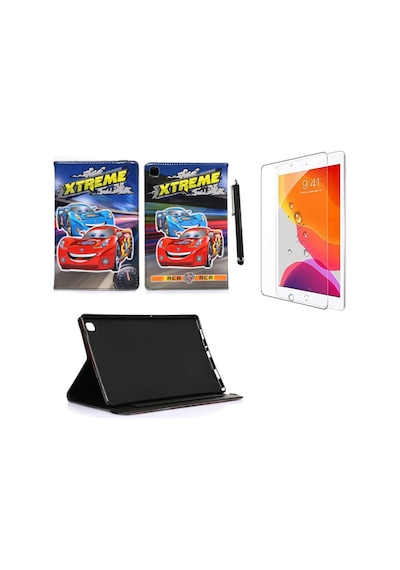Apple Ipad Mini 5 Kılıf 2019 A2133 A2124 A2125 A2126 Kabartma Resimli Kılıf + Ekran Koruyucu + Kalem Kapaklı Kılıf