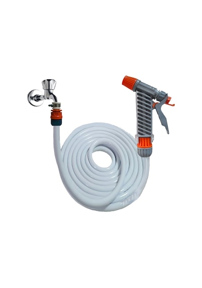 Plasyay Düz Sulama Yıkama Hortum ve Tetik Başlıklı Set 7.5 Metre