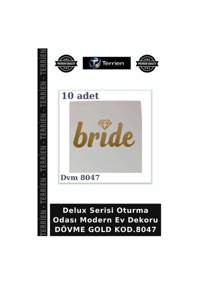 Delux Serisi Oturma Odası Modern Ev Dekoru Dövme Gold Kod.8047