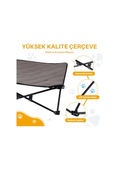 Kingcamp Pets Sedum L Katlanır Köpek Yatağı Siyah