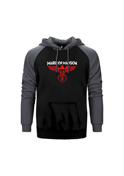 Marilyn Manson Spread Eagle Gri Renk Reglan Kol Sweatshirt / Hoodie