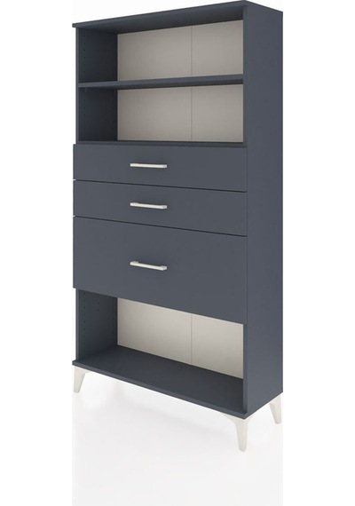 Arges Dolap 2 Raflı 3 Çekmeceli 88x30x163 Antrasit-antrasit Antrasit