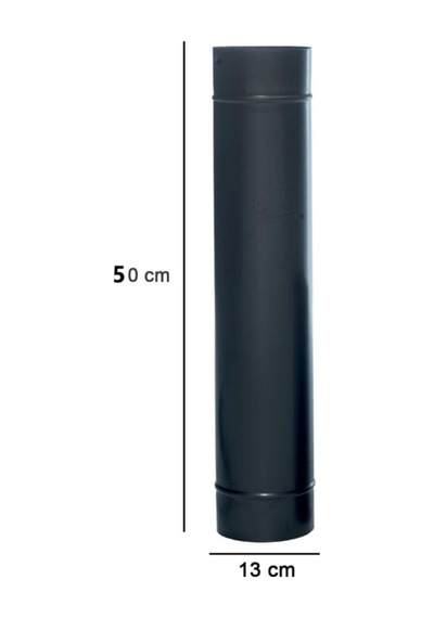 Emaye Soba Borusu Siyah Mat 50 Cm