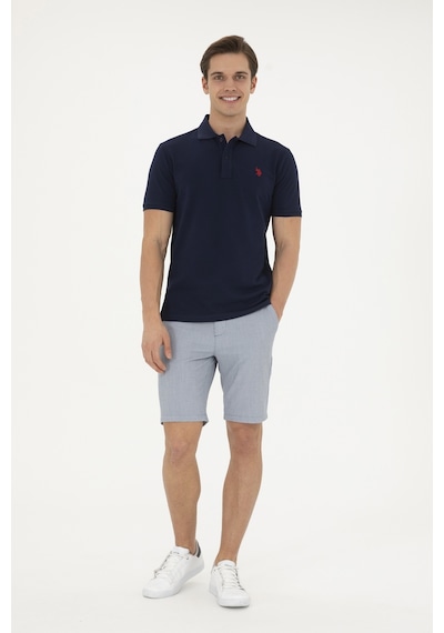 U.S. Polo Assn. Erkek Slim Fit Polo Yaka Lacivert Basic Tişört 50279573-VR033