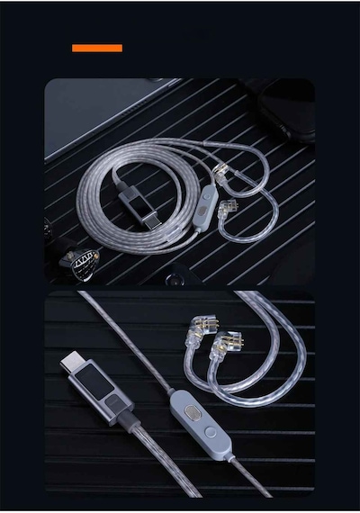 Type-c M2 Gümüş Dac Kulaklık Kablosu 3 Ekolayzer Mod Çift Mikrofonlu
