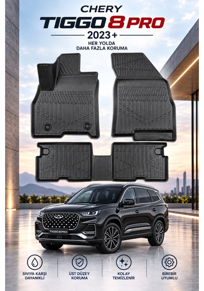 Chery Tiggo 8 Pro 2023+ Aracınıza Özel Üretim Havuzlu Paspas Takımı A+ -mod-