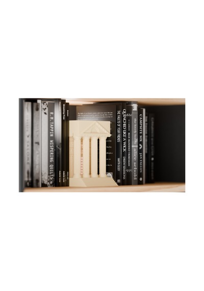 Dekoratif Roma Tapınağı Tasarımlı Book Nook Kitaplık Lambası Ve Kitap Ayracı