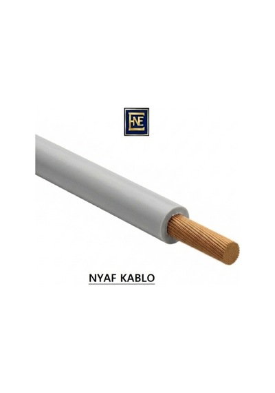 Enfe Elektrik 0,22 Mm² Nyaf Kablo - Çok Telli Esnek Bakır Tesisat Kablosu 5 Metre Rulo Gri