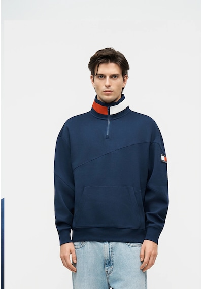 Tommy Hilfiger Yarım Fermuar Dik Yaka Sweatshirt Lacivert