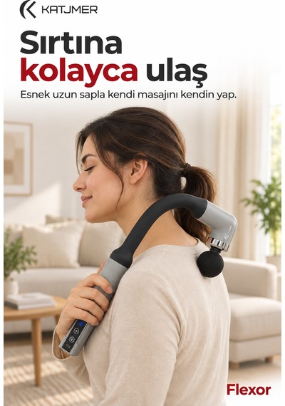Kj/fx-001 Flexor Uzun Saplı Şarjlı Masaj Aleti, 4 Başlıklı, 6 Kademeli, Type-c Diğer