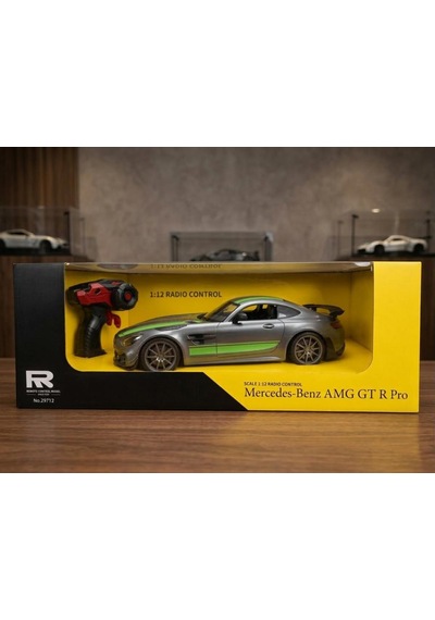 Uzaktan Kumandalı Işıklı Şarjlı 2.4ghz Mercedes-benz Amg Gt R Pro 1:12 Ölçekli Dev Oyuncak Araba Gri