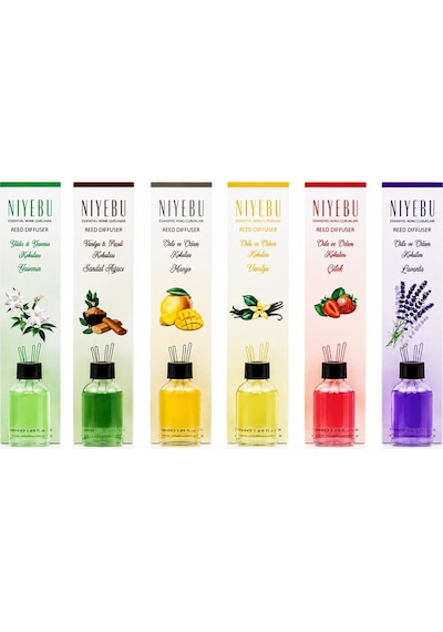 Niyebu Ortam Ve Bambu Kokusu 50ml 3-çubuklu Cam Şişe Mix Koku - 24'li Paket Diğer