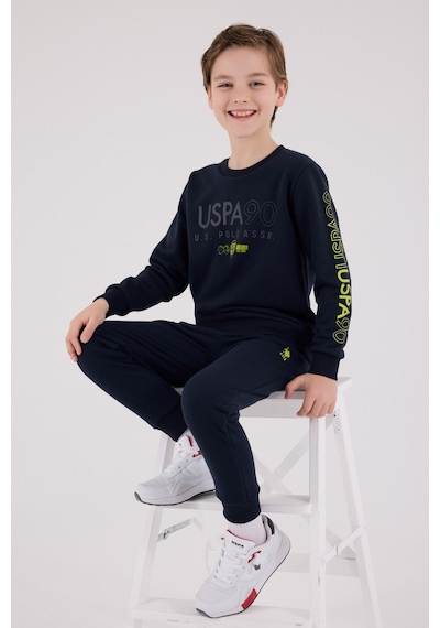 U.S. Polo Assn. Lisanslı Erkek Çocuk Alt Üst 2 Parça Eşofman Takımı Us2218 Lacivert