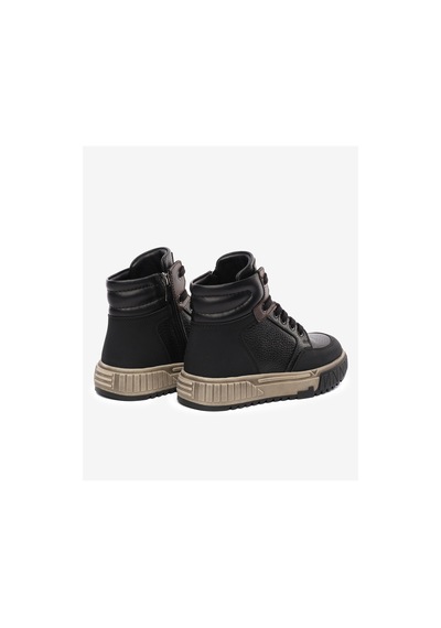 Greyder Erkek Çocuk Siyah Hakiki Deri Sneaker Bot 5k5nb59669 Siyah