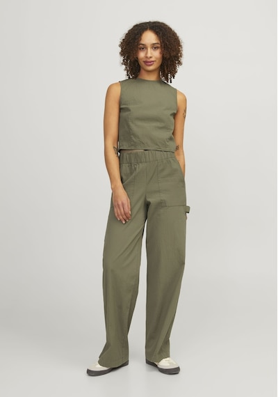 Jack & Jones Kadin Büzgülü Sirt Cut Out Detayli Bluz - Kaia 12253384 Aloe Yeşil