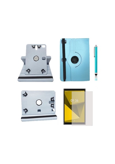 Vorcom Sx Pro Uyumlu Kılıf 360 Dönerli Unıversal Standlı Kılıf + Nano Ekran Koruyucu + Kalem Arka Kapak
