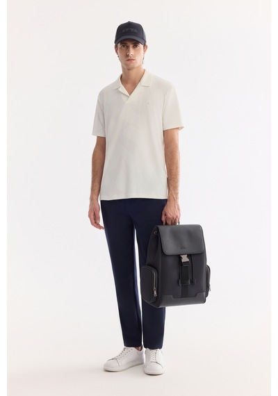 Avva Erkek Ekru Apaj Yaka Kolay Ütülenen Elastan Regular Fit T-shirt A61y1156