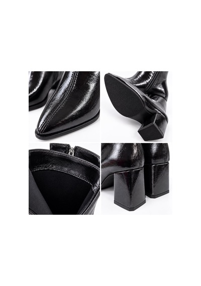 Dabab Shoes Yona Kadın Siyah Kırışık Rugan Sivri Burun Ön Dikiş Detaylı Fermuarlı İçi Sıcak Astarlı 7 Cm Kalın Topuklu Bot Bootie Siyah Rugan Dabab Shoes Yona Kadın Siyah Kırışık Rugan Sivri Burun Ön Dikiş Detaylı Fermuarlı İçi Sıcak Astarlı 7 Cm Kalın Topuklu Bot Bootie Siyah Rugan