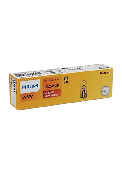 Philips W3w 12256cp  Ekipman Ampul, 12v 3w, Araç Ve Motosiklet İçin Standart Ampul