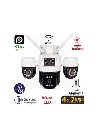 Trk-lınk Rs-5504 4x2mp Wi-fi Dış Mekan Pt Hareketli Güvenlik Kamerası - 4 Lensli, Renkli Gece Trk-lınk Rs-5504 4x2mp Wi-fi Dış Mekan Pt Hareketli Güvenlik Kamerası - 4 Lensli, Renkli Gece