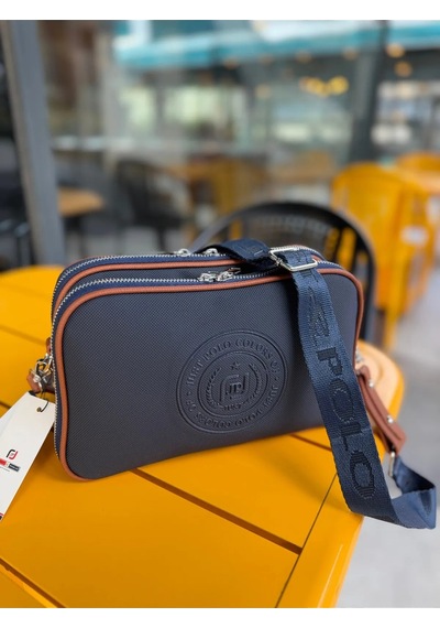 Just Polo Kadın Kabartma Baskılı Omuz Çantası Lacivert - Taba