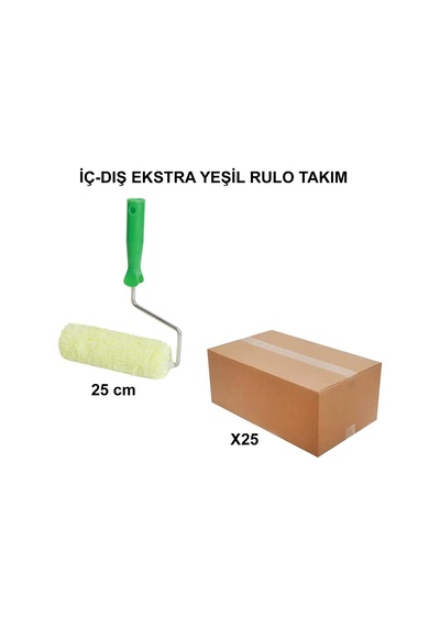 Extra Yeşil Rulo Takımı, 25 Cm, 25 Adet