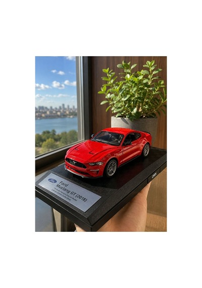 1:26 Ölçek Ford Mustang Diecast Model Araba Özel Standlı Kapıları Açılır Ford Mustang 2018 Gt Model 51532554