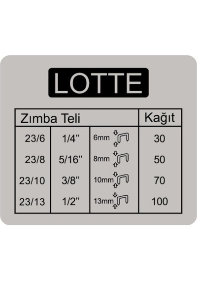 Lotte Zımba Makinesi Arşiv Tipi 100 Yaprak