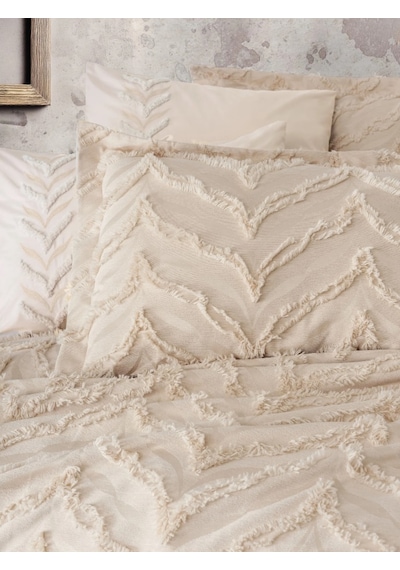 Cotton Box Lımı Yatak Ortusu Ve Nevresım Takımı Ck Crımp Bej Bej
