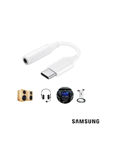 Samsung Uyumlu Uc10 Type-c To 3.5mm Jack Dönüştürücü Adaptör Beyaz İthalatçı Garantili