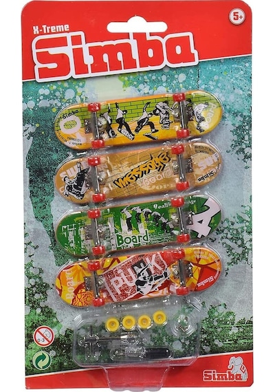 Simba X-treme Parmak Kaykay Finger Skateboard 4'lü Set Oyuncakları Oyun Seti