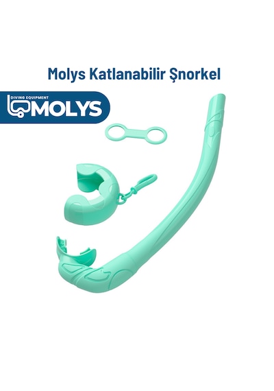 Molys Katlanabilir Şnorkel Hafif, Taşınabilir Ve Konforlu Kullanım Yer Kaplamaz Turkuaz