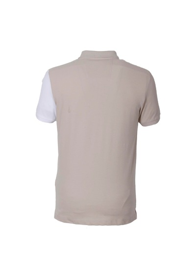 Erkek Polo Yaka Tişört Bej Slim Fit Ribanalı Kol T-shirt Ncs Jeans 1164-bej Bej