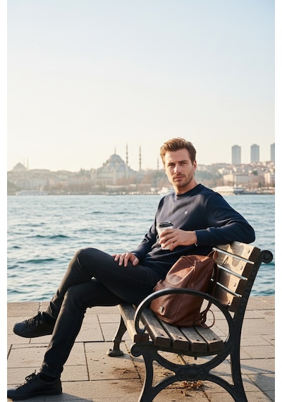 Buratti Regular Fit Bisiklet Yaka Uzun Kollu Erkek Sweat 5901066 Lacivert