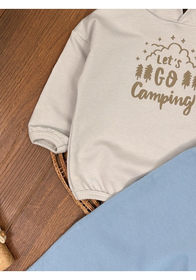 Bebicix Let's Go Sweatshirt Salopet Erkek 2'li Takım Mavi
