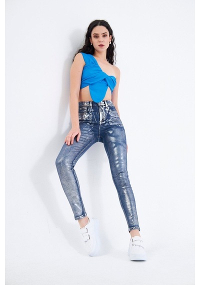 Varaklı Skinny Jean Pantolon 001