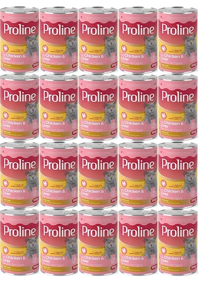 Pro Line Tavuklu ve Ciğerli Yetişkin Kedi Konservesi 20 x 395 G