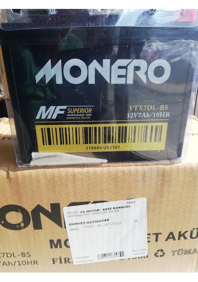 Akü 12 Volt 7 Amper Kt125-kt150- Monero Ytx7dl-bs