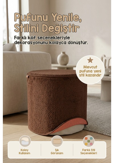 Çift Yönlü Çevir Puf Çift Taraflı Yıkanabilir Puf Bench Kılıfı Linen