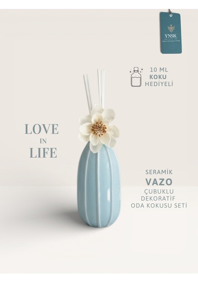 Love In Life Ithal Seramik Çizgili Vazo Çubuklu Dekoratif Oda Kokusu Seti Oda Kokusu Hediyeli Mavi Rüzgar Çanları Kokusu Love In Life Ithal Seramik Çizgili Vazo Çubuklu Dekoratif Oda Kokusu Seti Oda Kokusu Hediyeli Mavi Rüzgar Çanları Kokusu