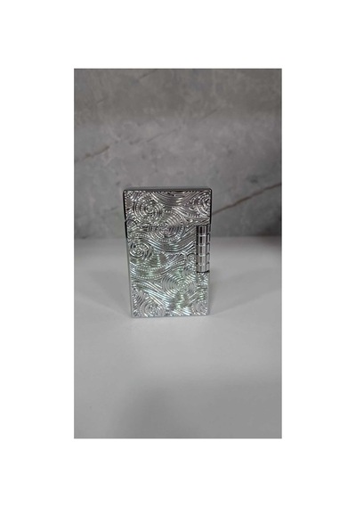 Dupont Tarzı Sanatsal Dalga Desenli Metal Gövdeli Doldurulabilir Çakmak, İkonik Cling Sesi İlle Mest Olacaksınız Gümüş - 876847297 Gümüş - 876847297 Gümüş