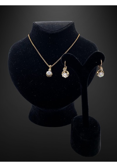 Elmas Kesim Zirkon Taşlı Set Beyaz