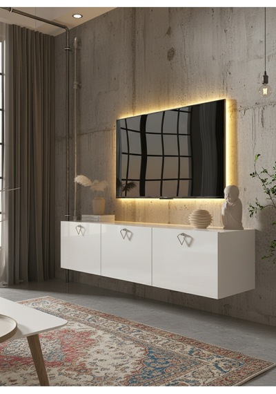 Resital Tv Ünitesi S1837-1 Beyaz Beyaz