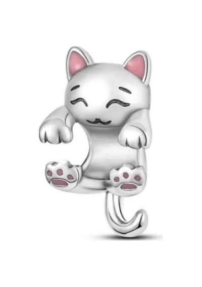 Sarılan Kedi Charm Gümüş Kaplama Asafaccessory