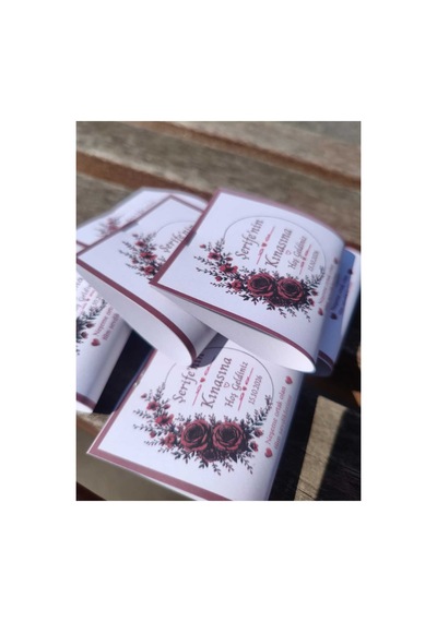 72 Adet Kişiye Özel Bordo Gül Tasarımlı Kına Kartlı Hijyenik Stick Kına