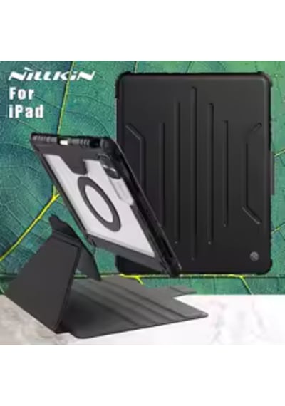 Nillkin Apple Uyumlu iPad Air 11inç M2/m3 Air 4/5.nesil 10.9 Kalemlikli Standlı Düşmeyedayanıklı Kılıf Arka Kapak