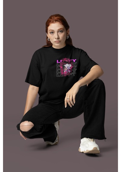 Sevbano Tasarım Monkey D. Luffy Sırt Baskılı Unisex Oversize One Piece Ti Siyah Sevbano Tasarım Monkey D. Luffy Sırt Baskılı Unisex Oversize One Piece Ti Siyah
