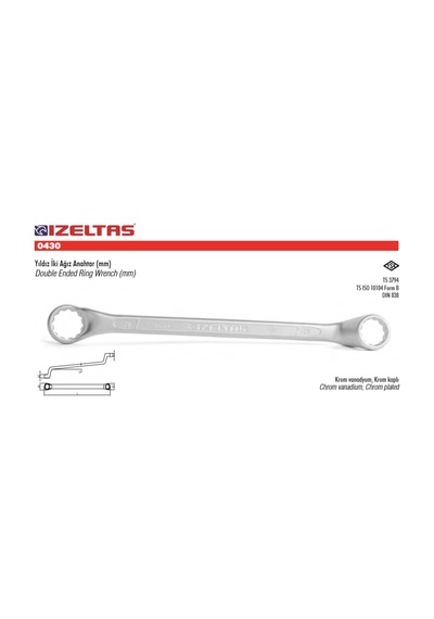 İzeltaş Yıldız İki Ağız Anahtar 12x13 Mm - 0430 03 1213 N11.28326